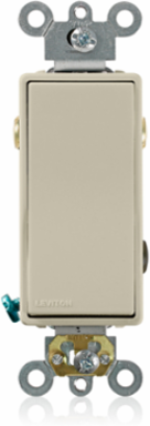 20 Amp Rocker 3-Way Quiet Switch, Commercial Spec Grade, Ivory, 120/277 VAC