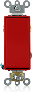 Decora Plus 20 Amp Rocker Switch, 3-Way, Red, Commercial Spec Grade