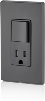 Decora Combination Switch & Outlet, 15 Amp, 120 Volt, Grounding, Black
