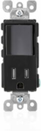 Decora Combination Switch & Outlet, 15 Amp, 120 Volt, Grounding, Black