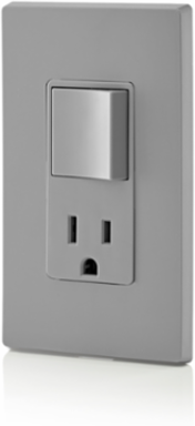 Decora Combination Switch & Receptacle, 15 Amp, 120 Volt, Gray
