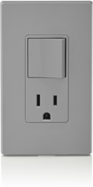 Decora Combination Switch & Receptacle, 15 Amp, 120 Volt, Gray