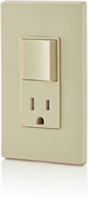 15 Amp Decora Combination Switch/Outlet, Grounding, Ivory, 120 Volt, UL/CSA Certified