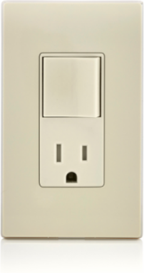 Decora Combination Switch/Outlet, 15 Amp 120 Volt, Light Almond