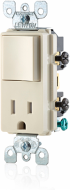 Decora Combination Switch/Outlet, 15 Amp 120 Volt, Light Almond
