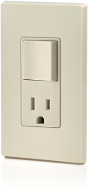 Decora Combination Switch/Outlet, 15 Amp 120 Volt, Light Almond