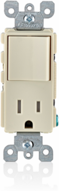 Decora Combination Switch/Outlet, 15 Amp 120 Volt, Light Almond