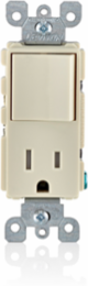 Decora Combination Switch/Outlet, 15 Amp 120 Volt, Light Almond