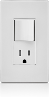 Decora Combination Device Switch/Outlet, 15 Amp, White, Grounding