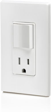 Decora Combination Device Switch/Outlet, 15 Amp, White, Grounding