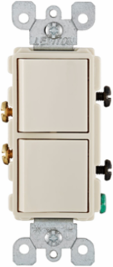 20 Amp Decora Combination Switch, 120/277 Volt, Light Almond, Grounding