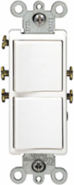 20 Amp White Decora Single-Pole Combination Switch, 120/277 Volt, Grounding
