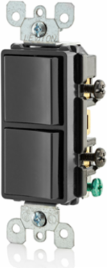 Decora 15 Amp Single-Pole Combination Switch, Black, 120/277 Volt, Grounding