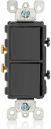 Decora 15 Amp Single-Pole Combination Switch, Black, 120/277 Volt, Grounding