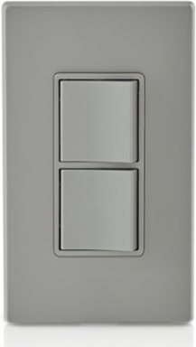 15 Amp Decora Single-Pole Combination Switch, Grounding, Gray, 120/277V