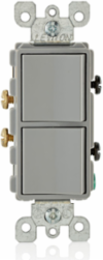 15 Amp Decora Single-Pole Combination Switch, Grounding, Gray, 120/277V