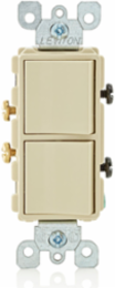 15 Amp Decora Combination Switch, Ivory, 120/277 Volt, Side Wired, Grounding