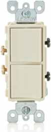 15 Amp Decora Single-Pole Combination Switch, 120/277 Volt, Light Almond
