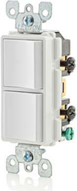 15 Amp Decora Single-Pole Combination Switch, 120/277 Volt, Grounding, White