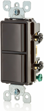 15 Amp Decora Combination Switch, 120/277V, Grounding, Brown