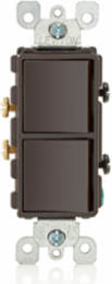15 Amp Decora Combination Switch, 120/277V, Grounding, Brown