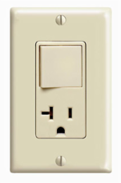 20 Amp Decora Single-Pole / 5-20R Outlet Combo Device, Ivory, UL/CSA Certified