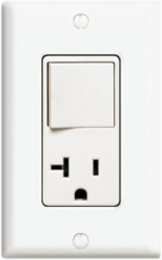Decora Combination Switch / 5-20R Outlet, 20 Amp, White
