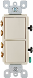 15 Amp Decora 3-Way Combination Switch, Light Almond, 120/277 Volt