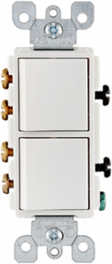 15 Amp Decora 3-Way Combination Switch, 120/277 Volt, Grounding, Ivory/White