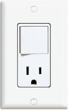 Decora 15 Amp 3-Way Switch and 5-15R Outlet Combination Device, 120 Volt, White