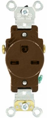 15 Amp Single Receptacle Outlet, Heavy-Duty, NEMA 6-15R, Self-Grounding, 250 Volt