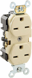 15 Amp Duplex Receptacle Outlet, Heavy-Duty, 250 Volt, Self-Grounding, NEMA 6-15R