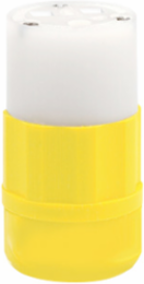 15 Amp Straight Blade Connector, NEMA 6-15R, Industrial Grade, Yellow-White
