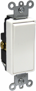 Decora Plus Single-Pole Rocker Switch, 15 Amp, 347 Volt AC, Self-Grounding, Commercial Grade