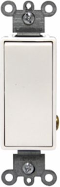 Decora Plus Single-Pole Rocker Switch, 15 Amp, 347 Volt AC, Self-Grounding, Commercial Grade