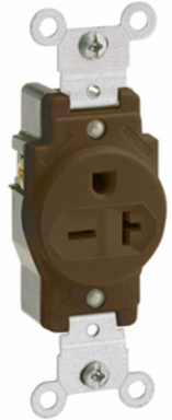 Commercial Grade Self-Grounding Single Receptacle 20 Amp 250 Volt NEMA 6-20R