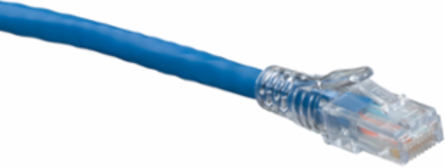 Cat 5e SlimLine Boot Patch Cord 5 ft, Blue, Snagless Design, Supports PoE
