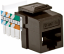 HOME 5E Snap-In Jack, T568A/B Wiring, Brown for Gigabit Ethernet