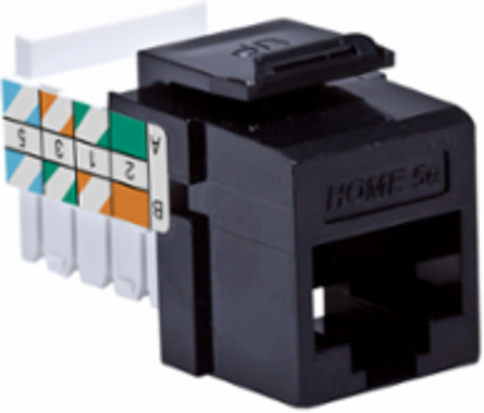 HOME 5E™ Snap-In Jack, T568A/B Wiring, Black for Cat 5e UTP