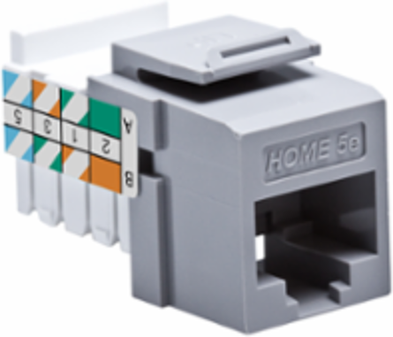 HOME 5E™ Snap-In Jack, T568A/B Wiring, Gray for Cat 5e UTP
