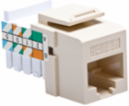 HOME 5E Snap-In Jack, T568A/B Wiring, Ivory for Cat 5e UTP