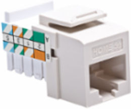 HOME 5E Snap-In Jack, T568A/B, Light Almond, Supports Gigabit Ethernet