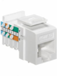 HOME 5E Snap-In Jack, T568A/B, White, Supports Gigabit Ethernet