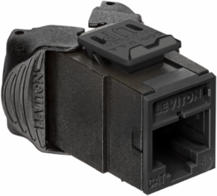 Atlas-X1 Cat 5e UTP QUICKPORT Jack, Black, Compact Design for Easy Termination
