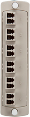 SDX Precision Molded Fiber Adapter Plate (BEIGE), 62.5/125um Multimode OM1, Duplex LC, 12 fibers, Zirconia Ceramic Sleeve