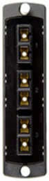 SDX Precision Molded Fiber Adapter Plate (BLACK), 50/125um Multimode OM2, Duplex SC, 6 fibers, Zirconia Ceramic Sleeve