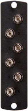 Fiber Adapter Plate, 6 Fibers, Simplex ST, Zirconia Ceramic Sleeve