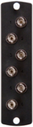 Fiber Adapter Plate, 6 Fibers, Simplex ST, Zirconia Ceramic Sleeve