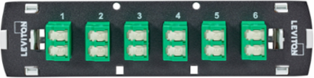 SDX Shuttered LC Fiber Adapter Plate, OS2, Duplex LC/APC (Green), 12 Fibers, Zirconia Ceramic Sleeve