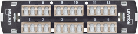 SDX Shuttered LC Fiber Adapter Plate, OM1, Quad LC (Beige), 24 Fibers, Zirconia Ceramic Sleeve
